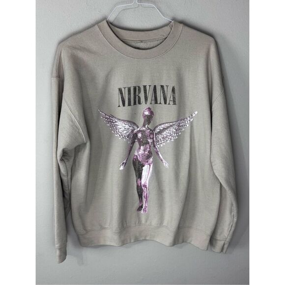 Nirvana in Utero crewneck Cream Sweatshirt Unisex Size Large‎ - Picture 2 of 11